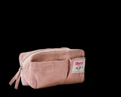 Merci - Trousse en lin lavé - Rose d'Argile