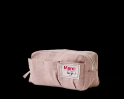 Merci - Trousse en lin lavé - Rose d'Argile