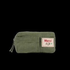 Merci - Trousse en lin lavé - Vert Anduze