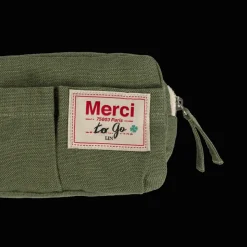 Merci - Trousse en lin lavé - Vert Anduze