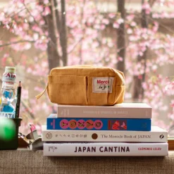 Merci - Trousse en lin lavé - Jaune Asahi