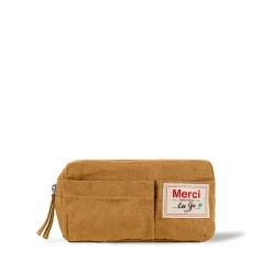 Merci - Trousse en lin lavé - Jaune Asahi