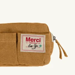 Merci - Trousse en lin lavé - Jaune Asahi