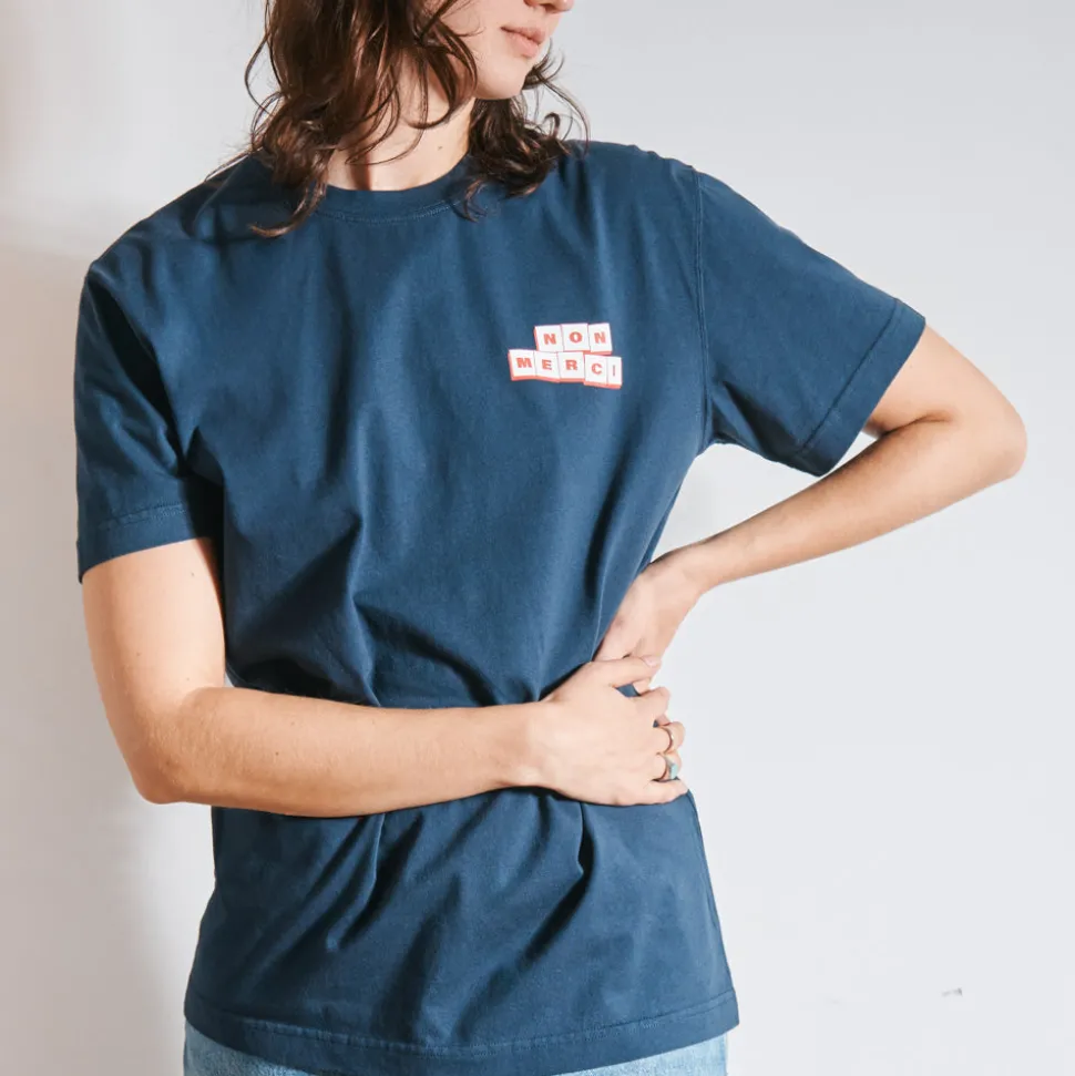 Merci - T-Shirt Non Merci Definition - Marine