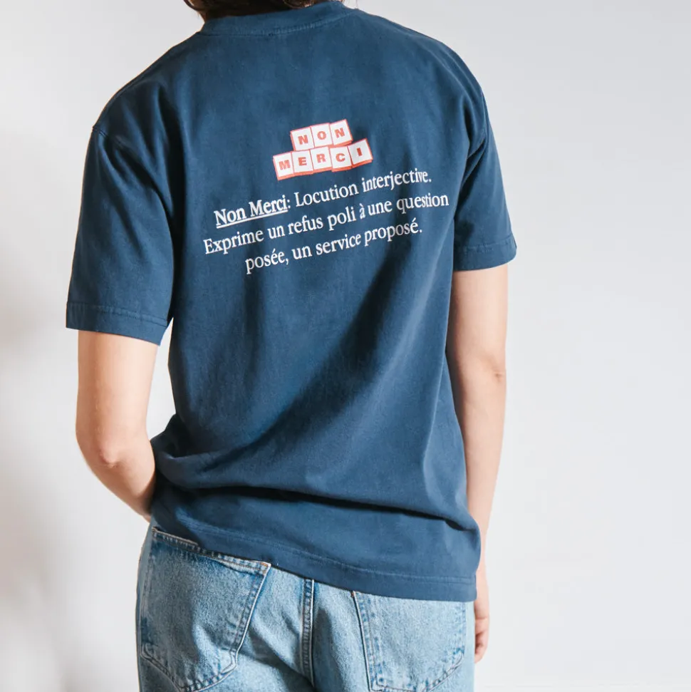 Merci - T-Shirt Non Merci Definition - Marine