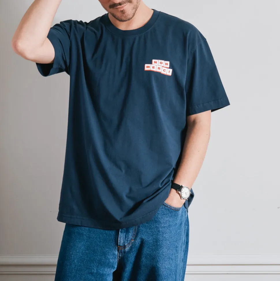 Merci - T-Shirt Non Merci Definition - Marine
