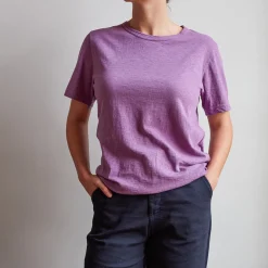 Merci - T-shirt uni en coton - Violet