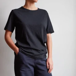 Merci - T-shirt uni en coton - Noir