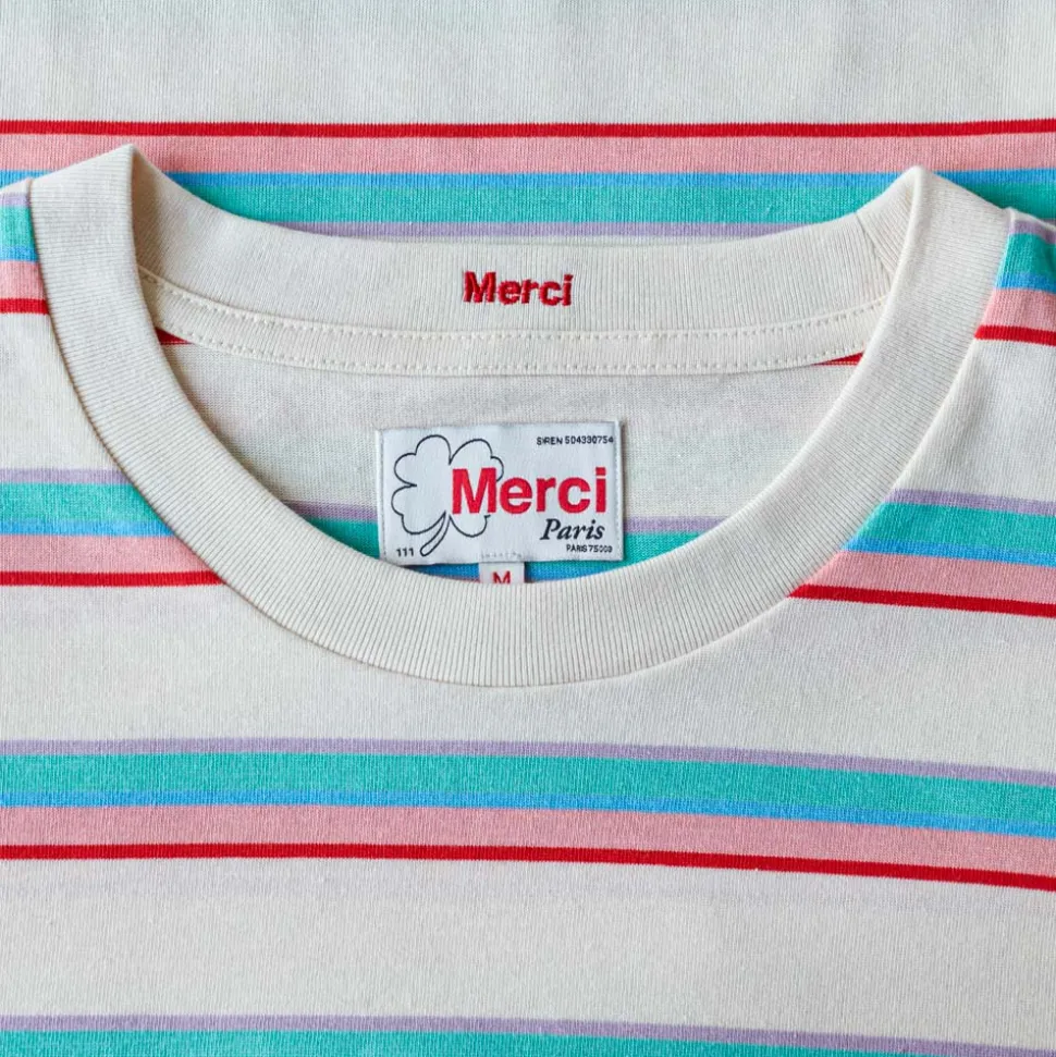 Merci - T-Shirt Vadim Stripes - Rose