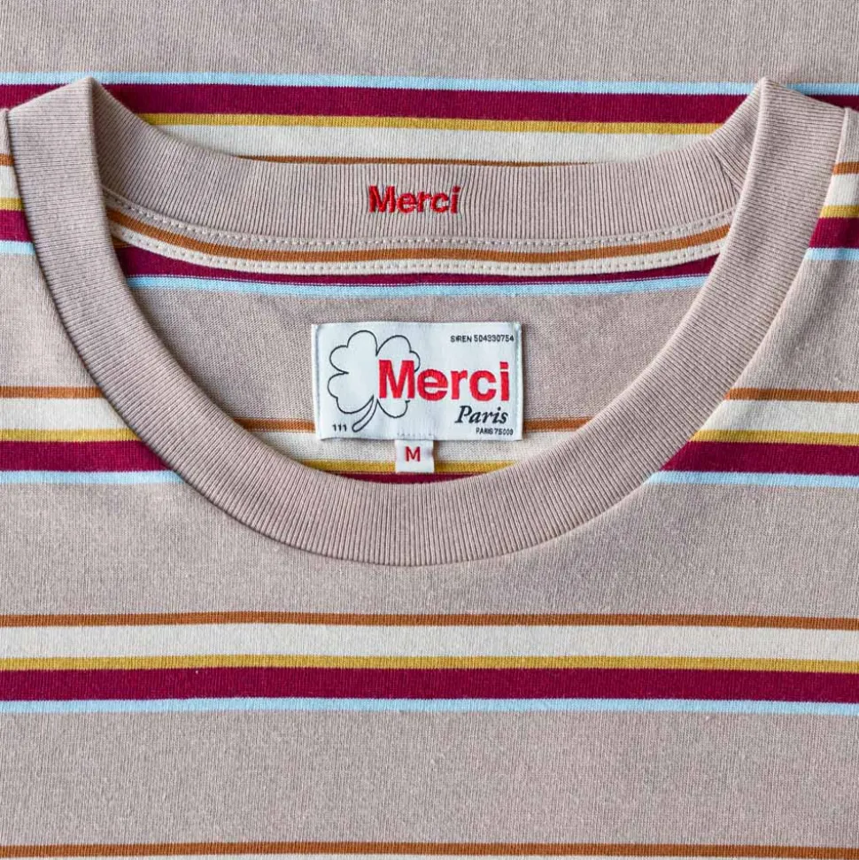 Merci - T-Shirt Vadim Stripes - Moka