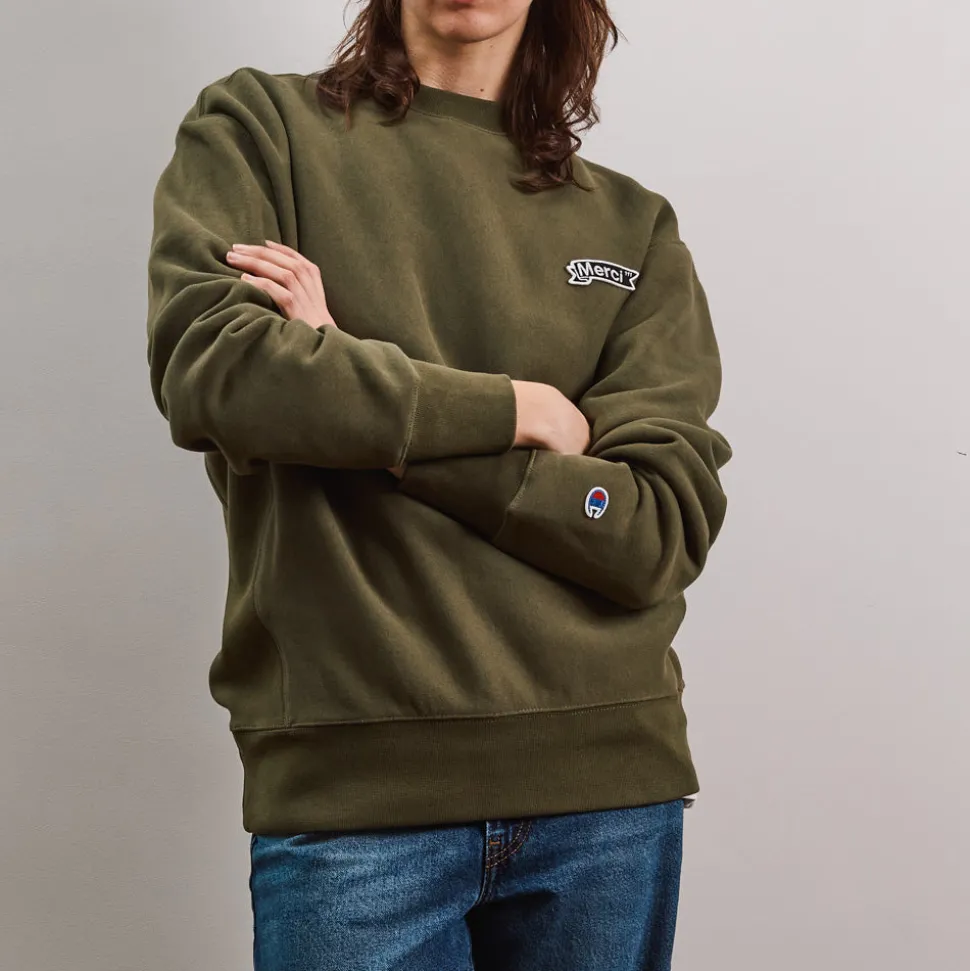 Merci x Champion - Crewneck - Olive