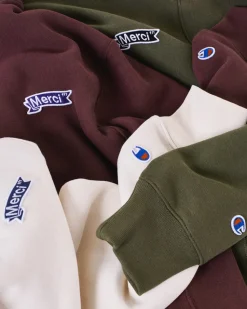 Merci x Champion - Sweat à Capuche - Olive