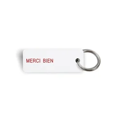Merci x Various Keytags - Porte-clé "Merci Bien" - Blanc