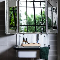 Miroir barbier 3 faces