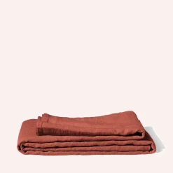 Nappe en lin lavé - Rouge Urushi
