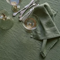 Nappe en lin lavé - Vert d'Anduze