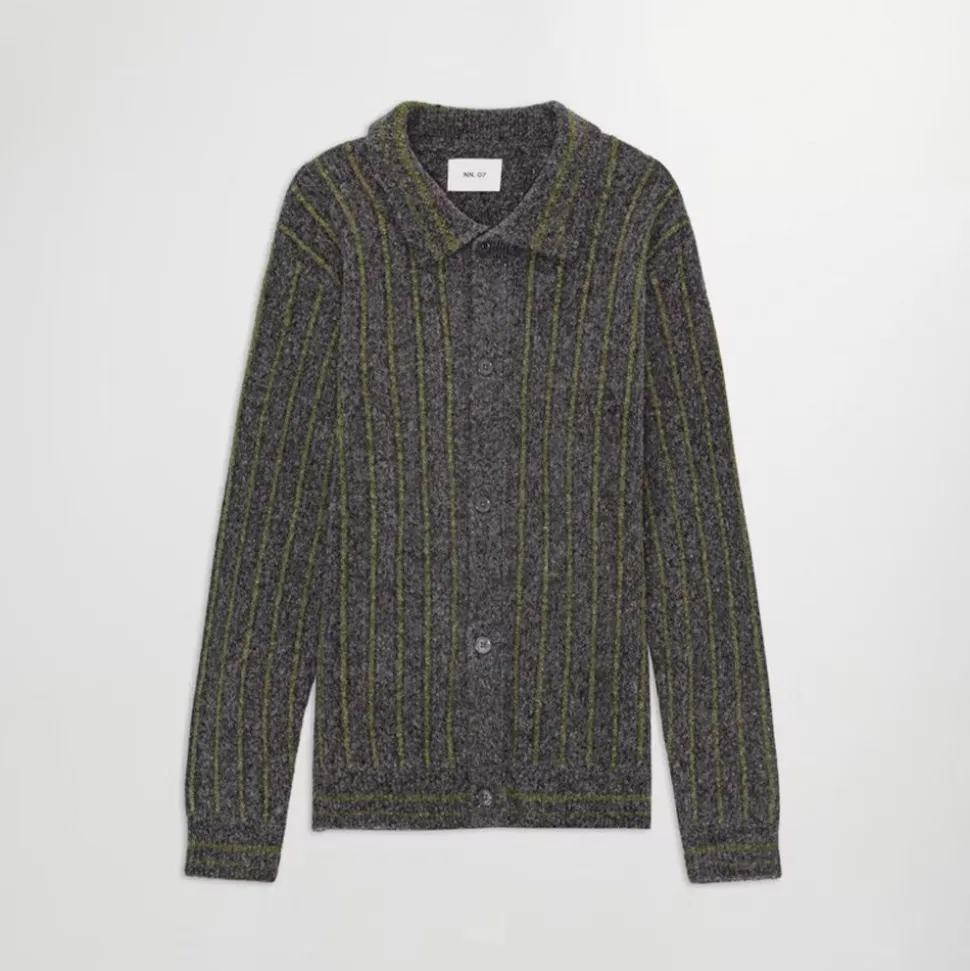 NN. 07 - Cardigan Polo Darren - Medium grey Mel