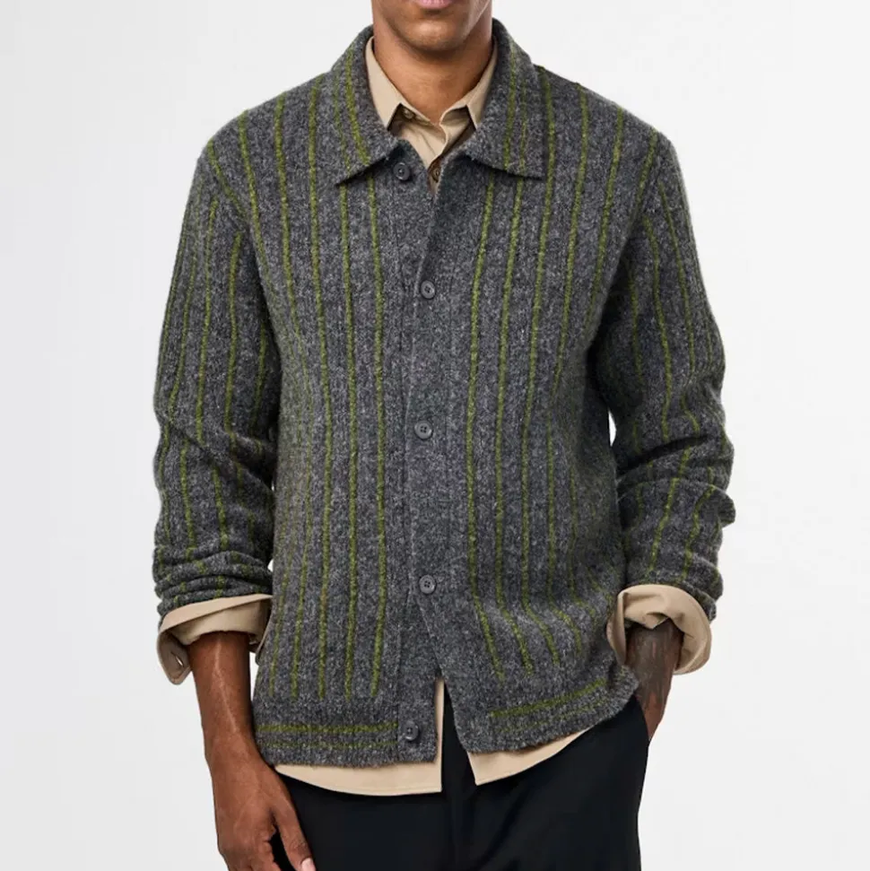 NN. 07 - Cardigan Polo Darren - Medium grey Mel