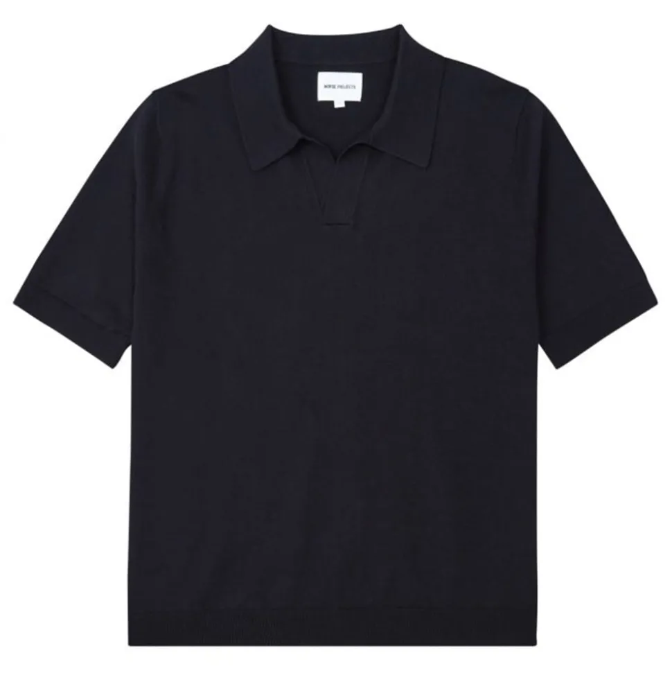 Norse Projects - Polo Lief en lin et coton - Marine