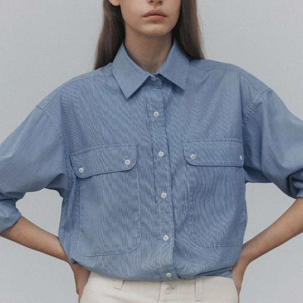 Nothing Written - Chemise rayé - Bleu