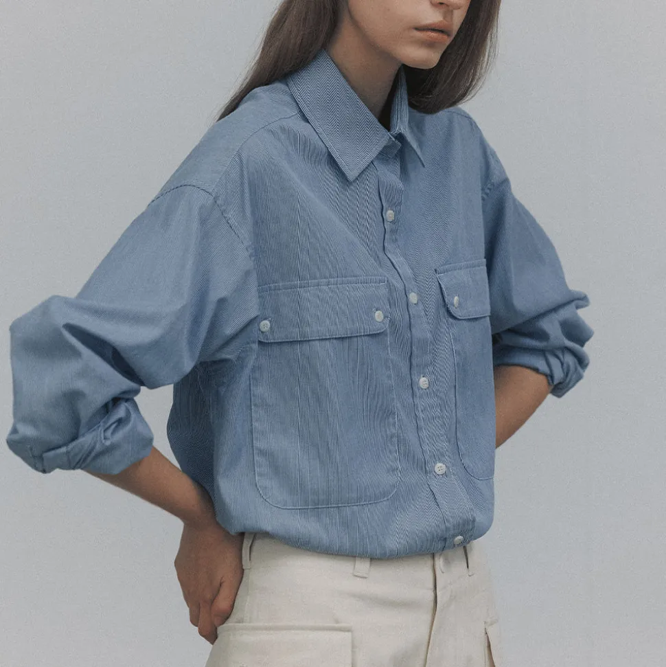Nothing Written - Chemise rayé - Bleu