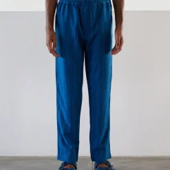 Original Madras Trading Co - Pantalon N65 Lax Drawstring - Bleu rayé