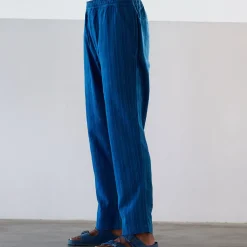 Original Madras Trading Co - Pantalon N65 Lax Drawstring - Bleu rayé