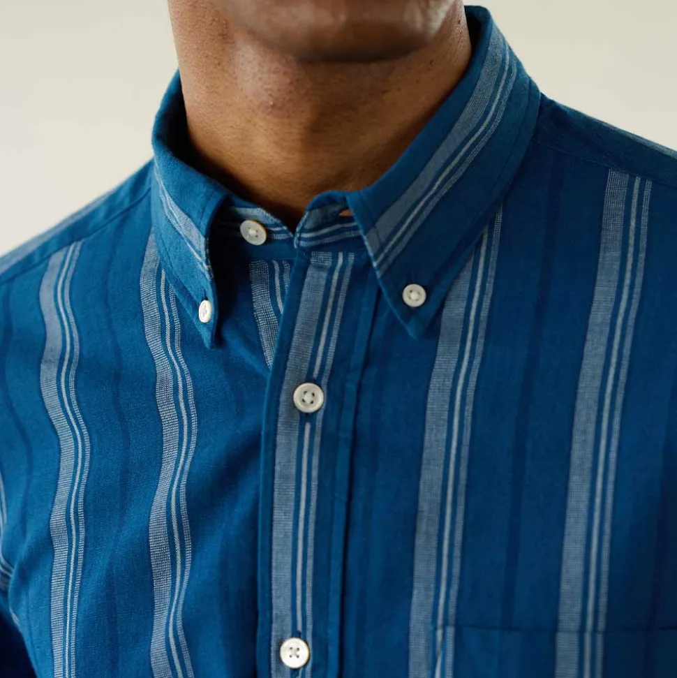 Original Madras Trading Co - Chemise N5 Classic BD Collar LS - Bleu