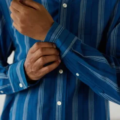 Original Madras Trading Co - Chemise N5 Classic BD Collar LS - Bleu
