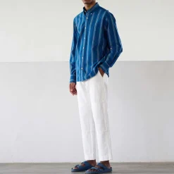 Original Madras Trading Co - Chemise N5 Classic BD Collar LS - Bleu