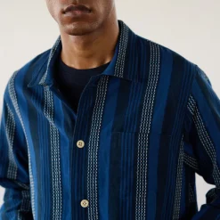 Original Madras Trading Co - Chemise N106 Stout Shirt - Bleu