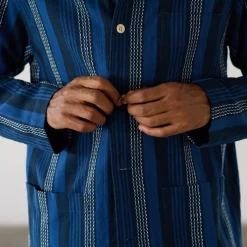 Original Madras Trading Co - Chemise N106 Stout Shirt - Bleu