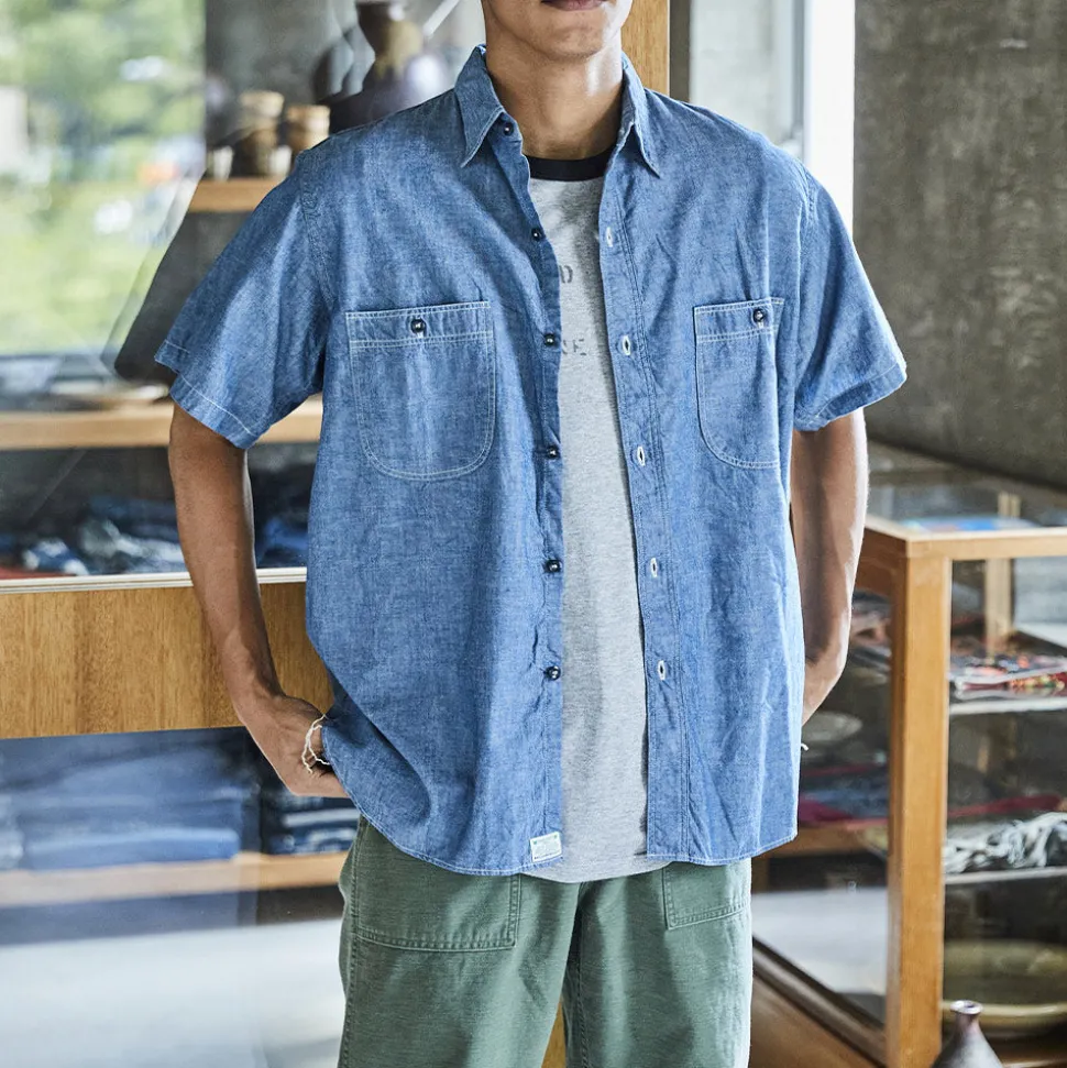 OrSlow - Chemise Chambray Work - Bleu