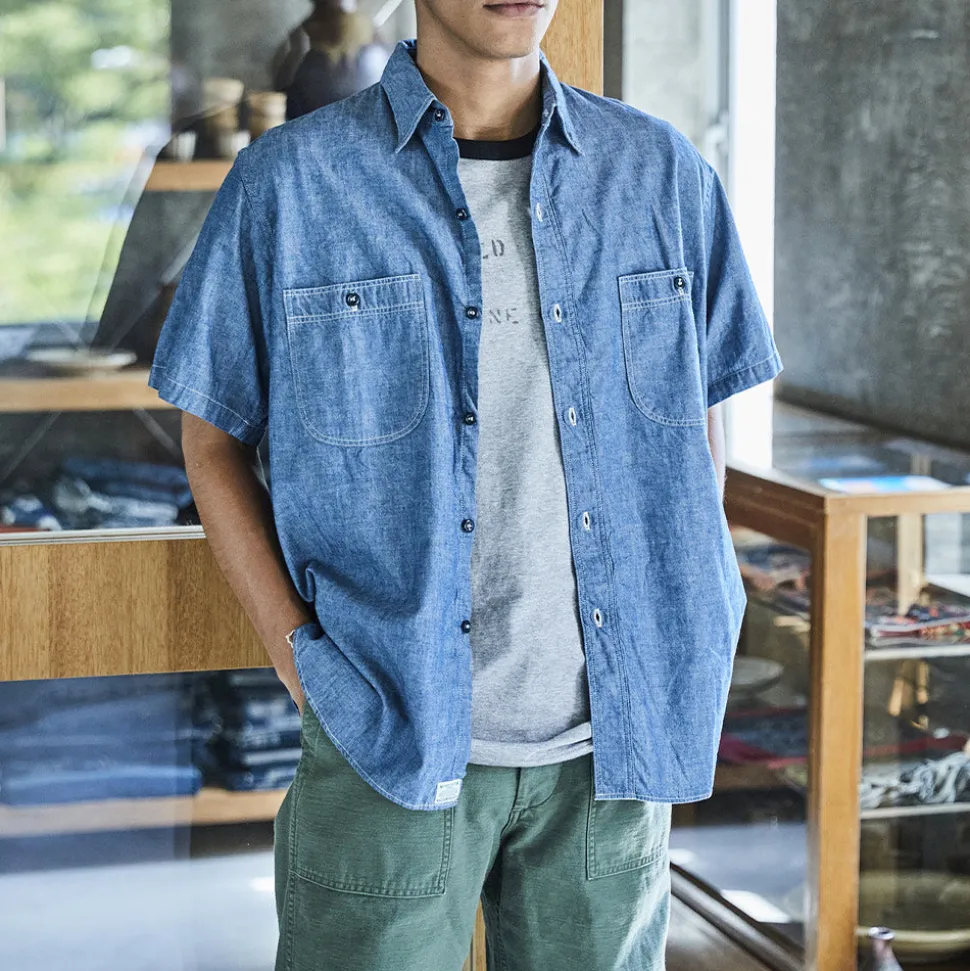 OrSlow - Chemise Chambray Work - Bleu