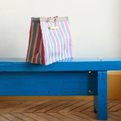 Panier carré - Bleu & Rose