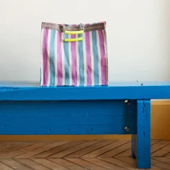 Panier carré - Bleu & Rose