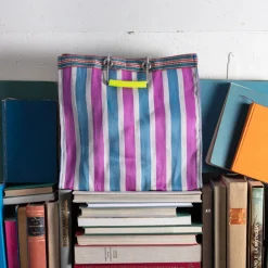 Panier carré - Bleu & Rose