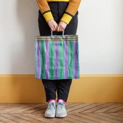 Panier carré - Vert & Violet