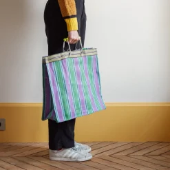 Panier carré - Vert & Violet