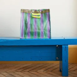 Panier carré - Vert & Violet