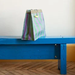 Panier carré - Vert & Violet
