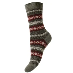Pantherella - Chaussettes Cachemire Fair Isle - Vert