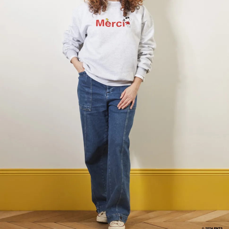 Peanuts x Merci - Sweat Merci - Gris