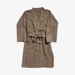 Peignoir en lin - Nid d'abeille - Brun Cha Iro