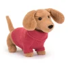 Peluche Teckel - Pull Rose