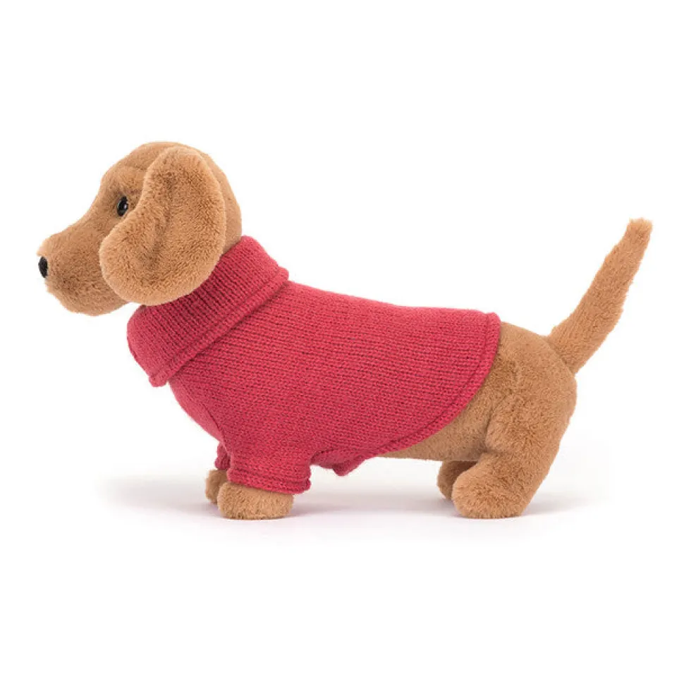 Peluche Teckel - Pull Rose