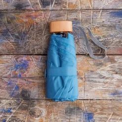 Petit parapluie bois - Bleu Gris