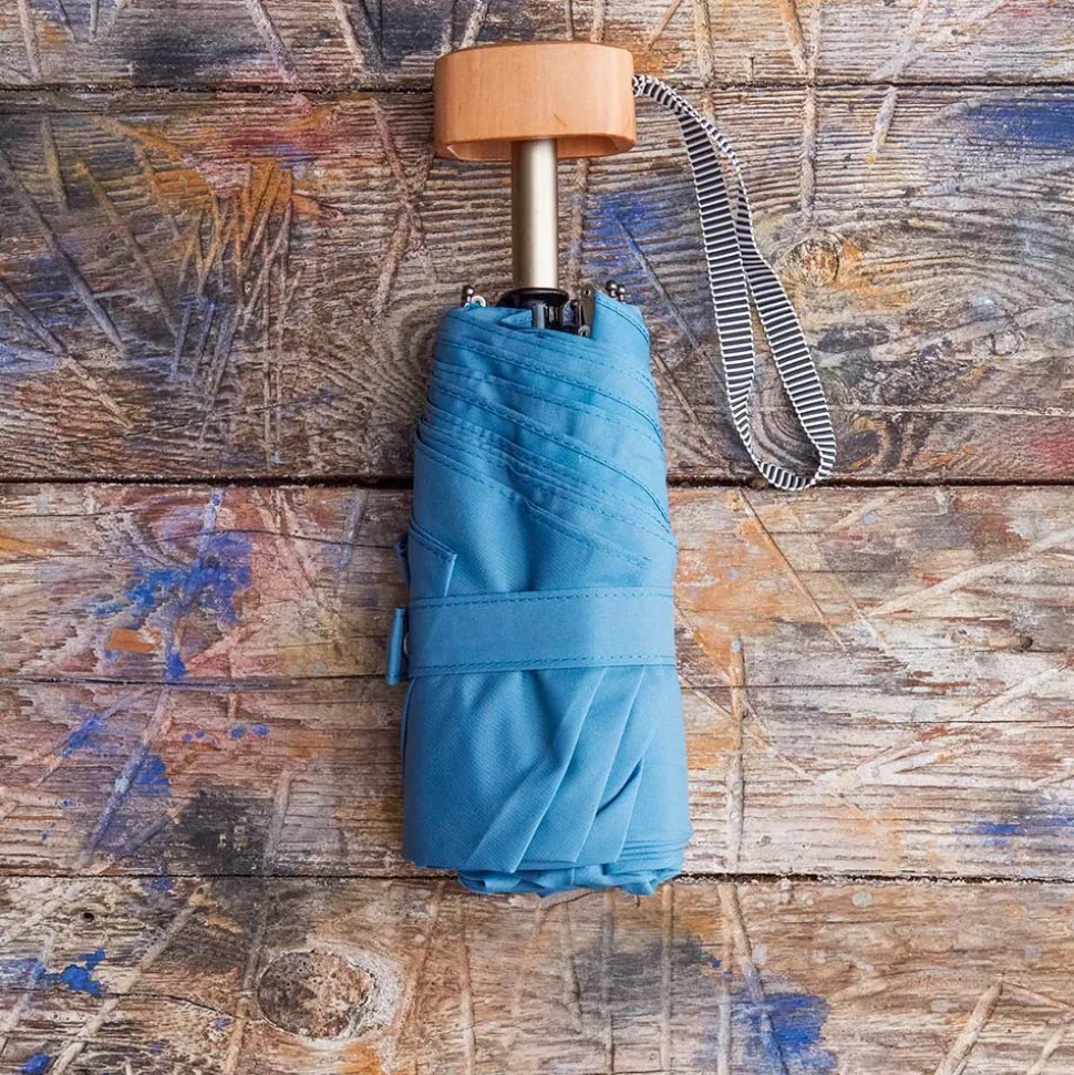 Petit parapluie bois - Bleu Gris