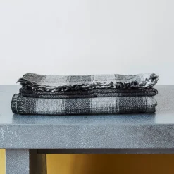 Plaid à carreaux - Gris - Moismont
