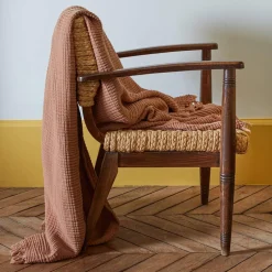 Plaid en gaze de coton - Brun Haussmann